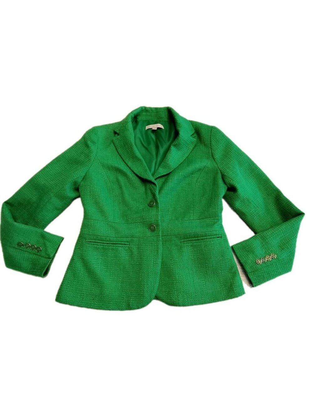 New York & Company Blazer Size 8 Green Tapestri Styles Classic Workwear Jacket